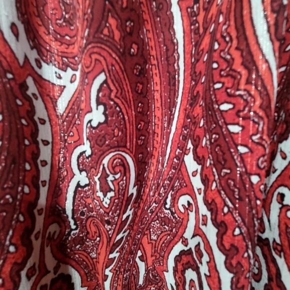 Cato 18/20 Red Paisley Mini Layered Dress or Tunic Blouse Boho Cottagecore - Picture 6 of 8